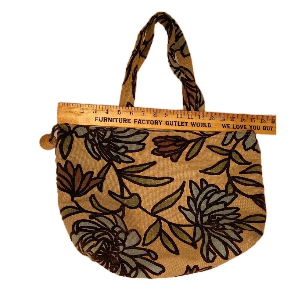 Vintage Kindred Spirit Style Floral Chenille Tapestry Tote Bag Boho Made in USA - Picture 4 of 12